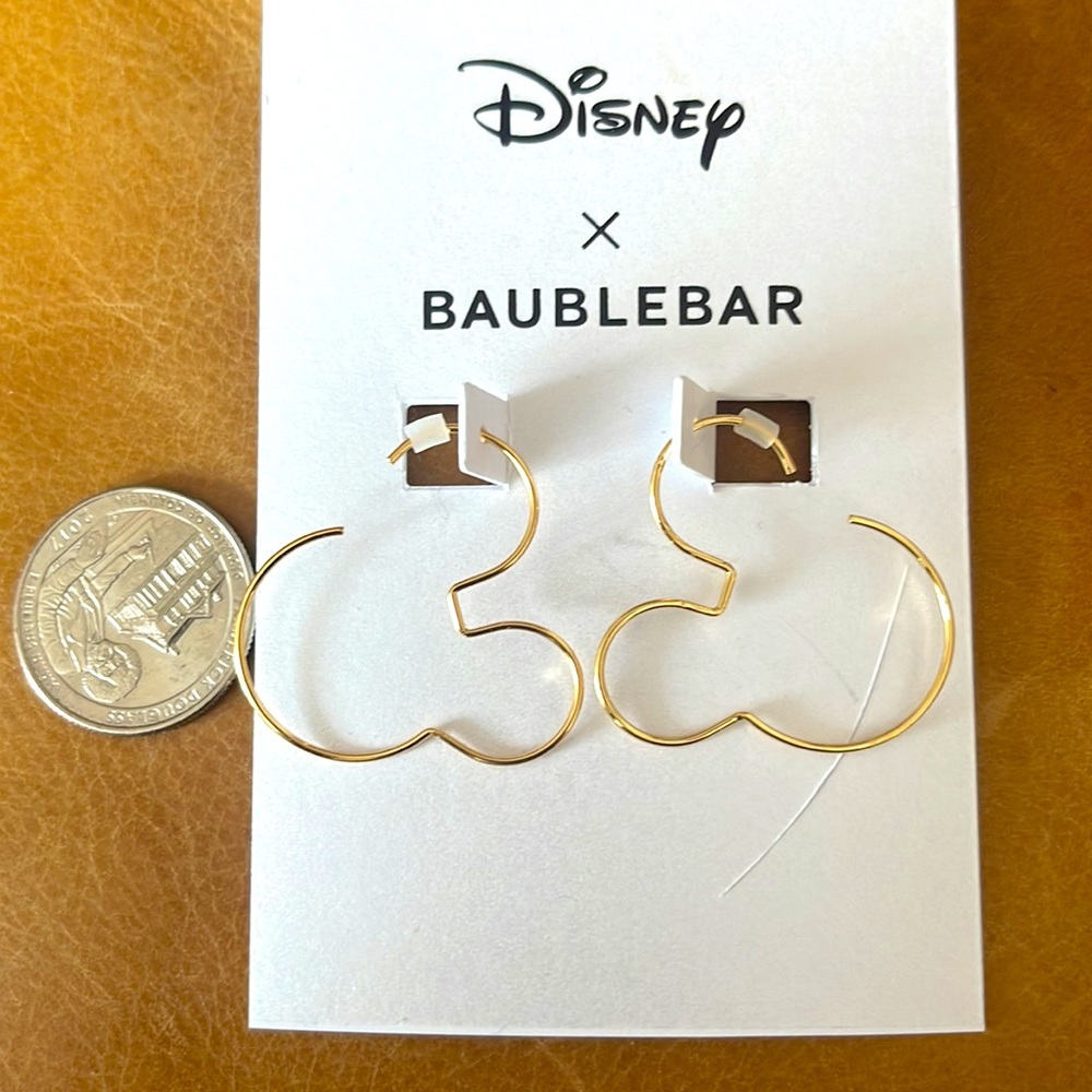 Baublebar Jewelry | Disney Mickey Mouse Shaped Hoop. Gold tone. - Picture 3 of 3